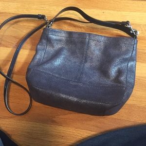 Coach crossbody metallic blue